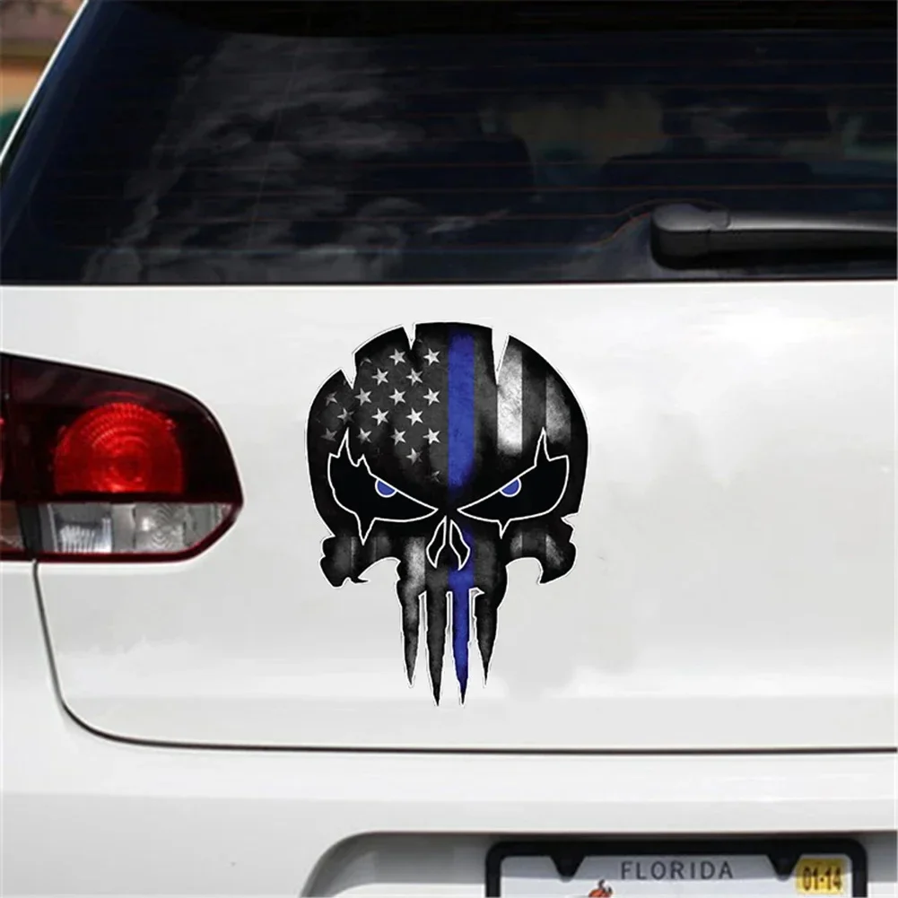 

Personality National Flag Skull Car Sticker Laptop Bumper Wall Truck Moto Van Helmet Racing Camper Vinyl Decal PVC Wholesale