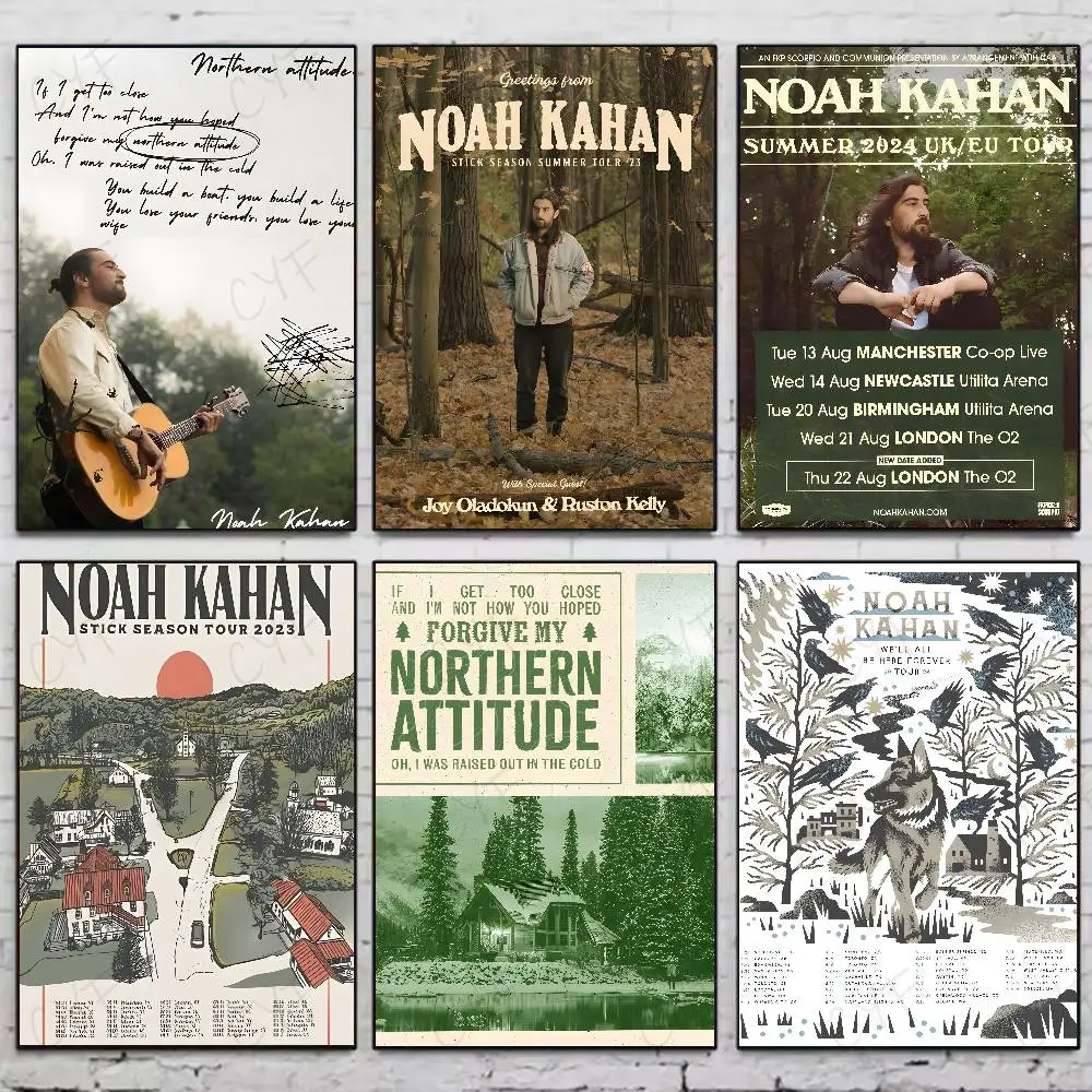 Популярная музыкальная певица N-noah Kahan, высокое качество, плакат, наклейки, общежитие, гостиная, эстетическое украшение стены, живопись, подарок