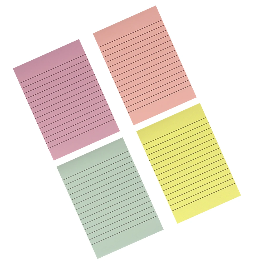 

4pcs A6 Fluorescent Notepad Vibrant Memo Pad Reminder Paper For Study Office School Smooth Writing Paper