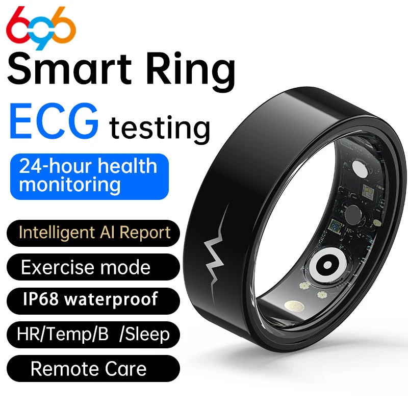 Smart Ring Pressure Heartrate Sleep Monitor Remote Care Men Lady 24-hour Health Monitoring Smartring Waterproof Multi-sport Mode