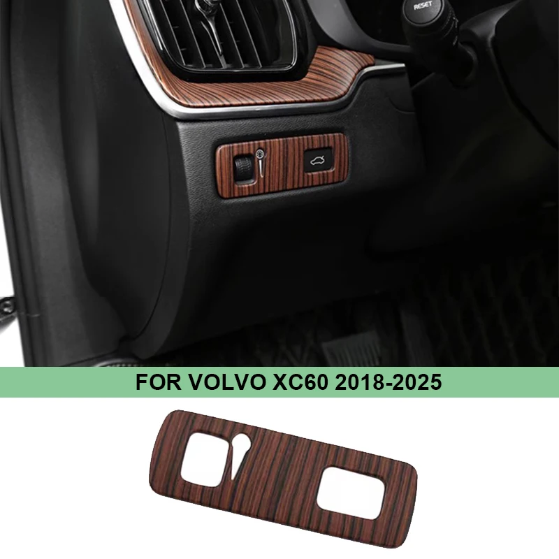 Auto Testa Interruttore Della Luce Pannello Telaio di Copertura per Volvo XC60 2018-2022 Faro Regolare Manopola Pannello Adesivo Trim Accessori Grano di Legno