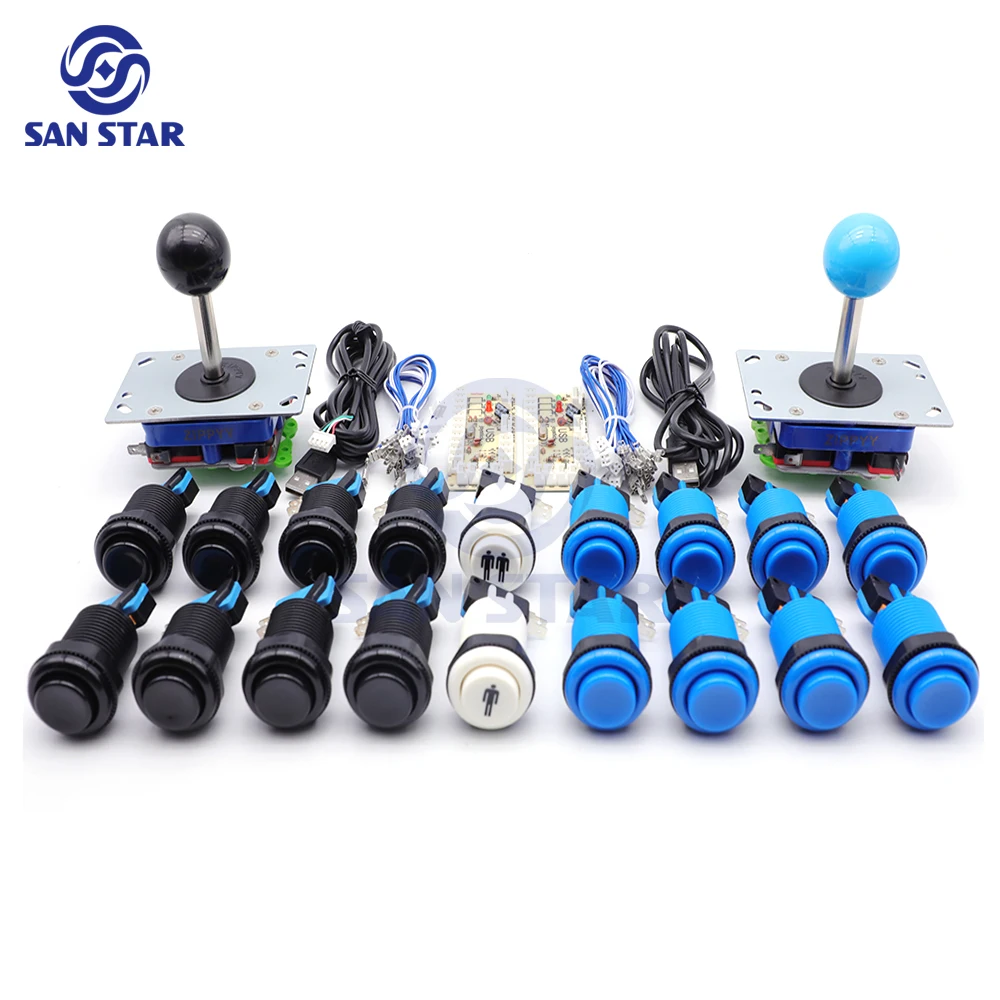 Arcade joystick DIY kit Zero Delay USB controller PC Sanwa ball joystick met Amerikaanse 28mm drukknoppen voor PC P3 Pandora game