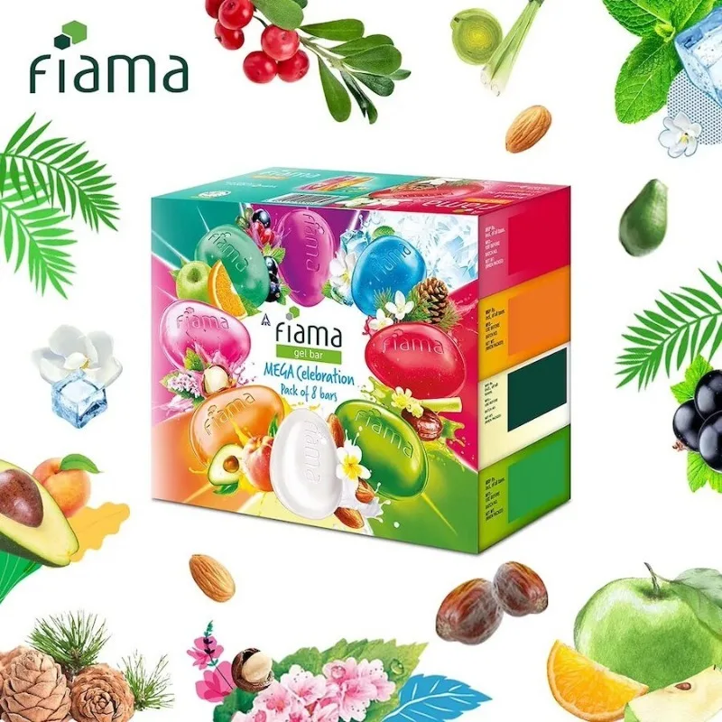 Indian Fiama Body Soap, Floral & Fruity Scent, Fresh Long-Lasting Fragrance, Moisturizing Bath Bar 125g