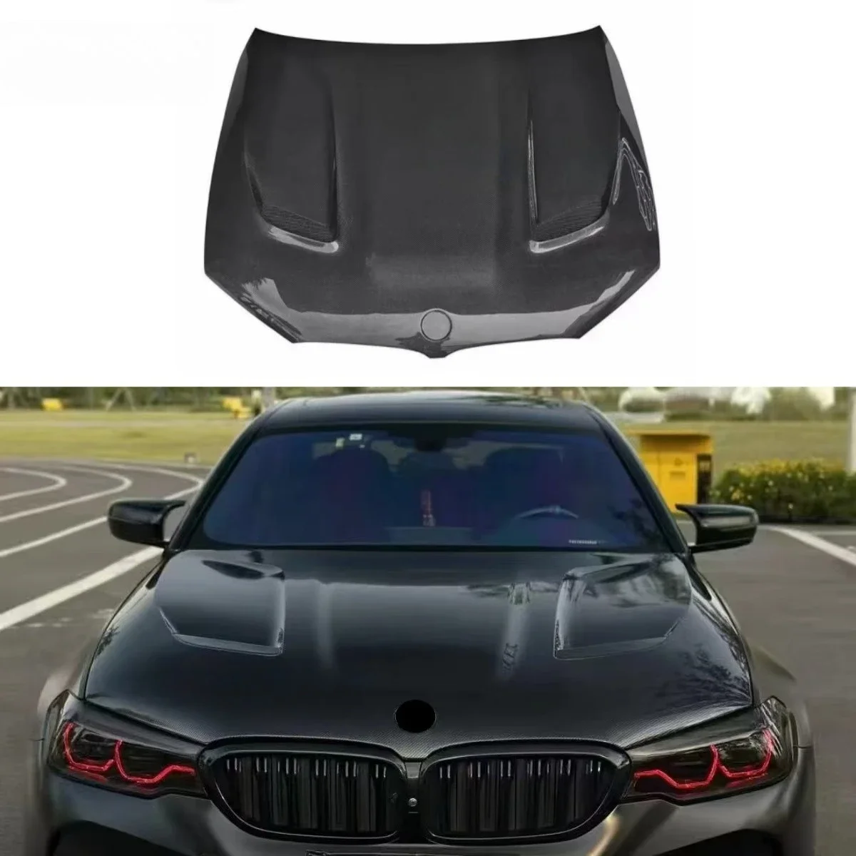 

CS Style Carbon Fiber Engine Hood Cover Bonnet For BMW 5 Series G30 F90 M5 2018-2024 Perfect Installation