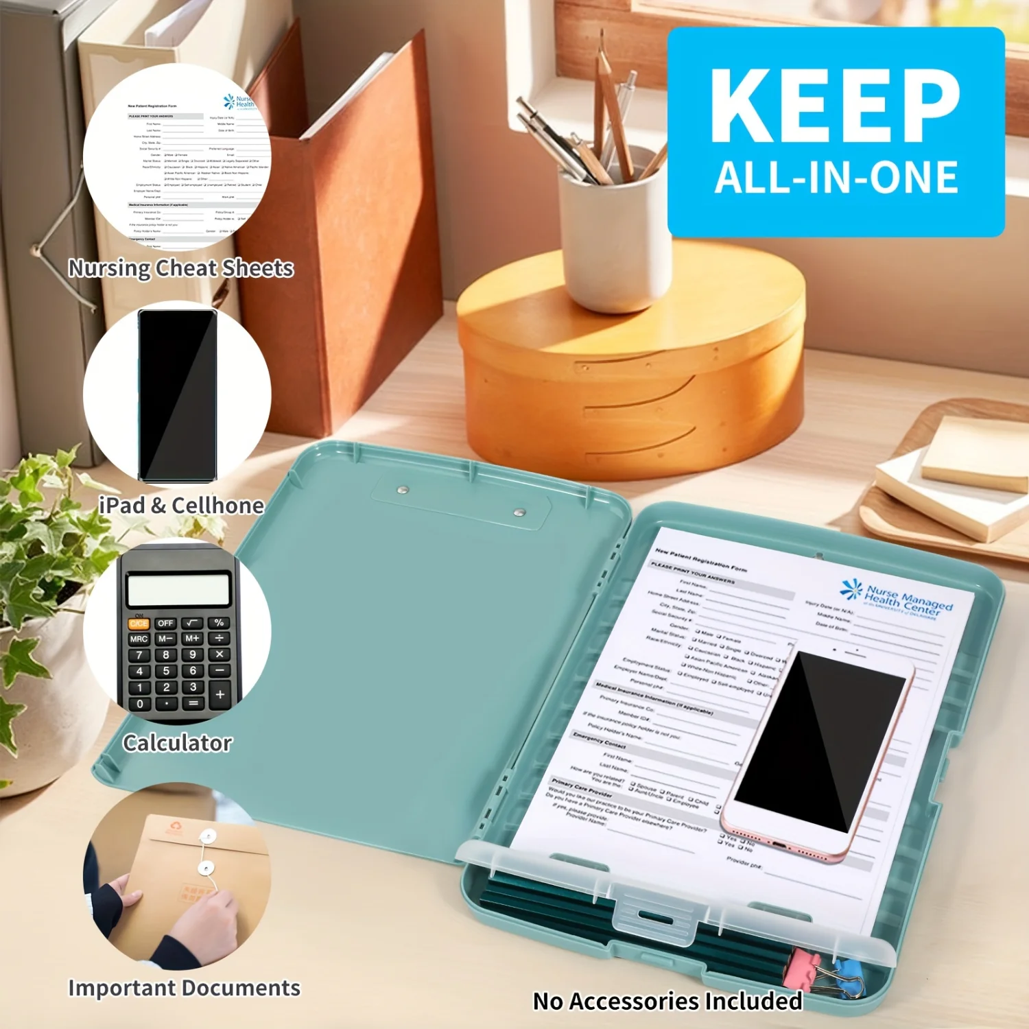 Organizer Clipboard for Office & Field  Durable 8.5X11  Case with Pen Holder – Secure & Portable Writing Solution