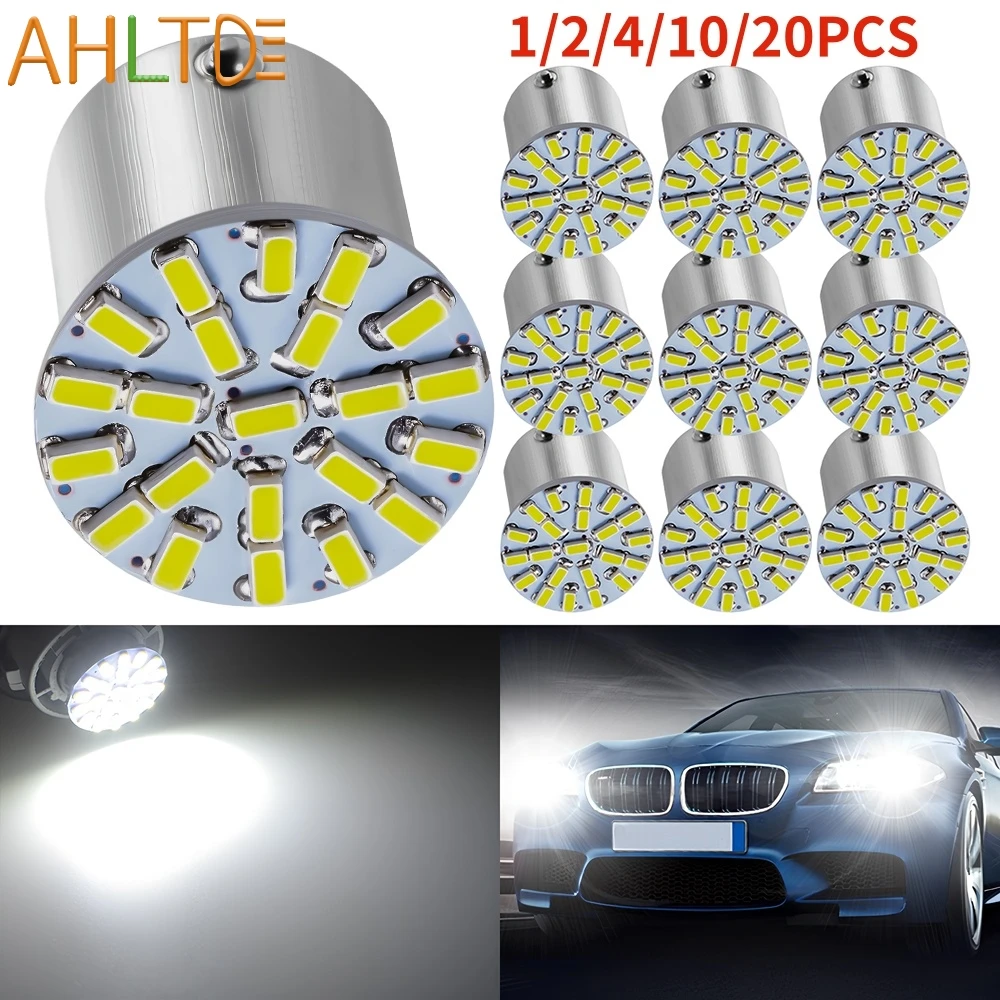 1/2/4/10/20PCS 3014 22SMD Parking Trunk Bulb Auto Led Wedge Backup Lamp 1156 1157 Car LED Brake Turn Signal License Plates Light
