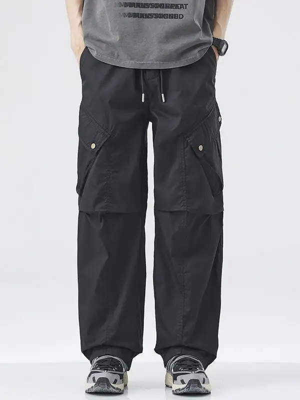 

Retro American Work Pants for Teenage Boys Spring Summer New Sle Loose Straight Leg Wide Leg Long Trousers Casual Cotton