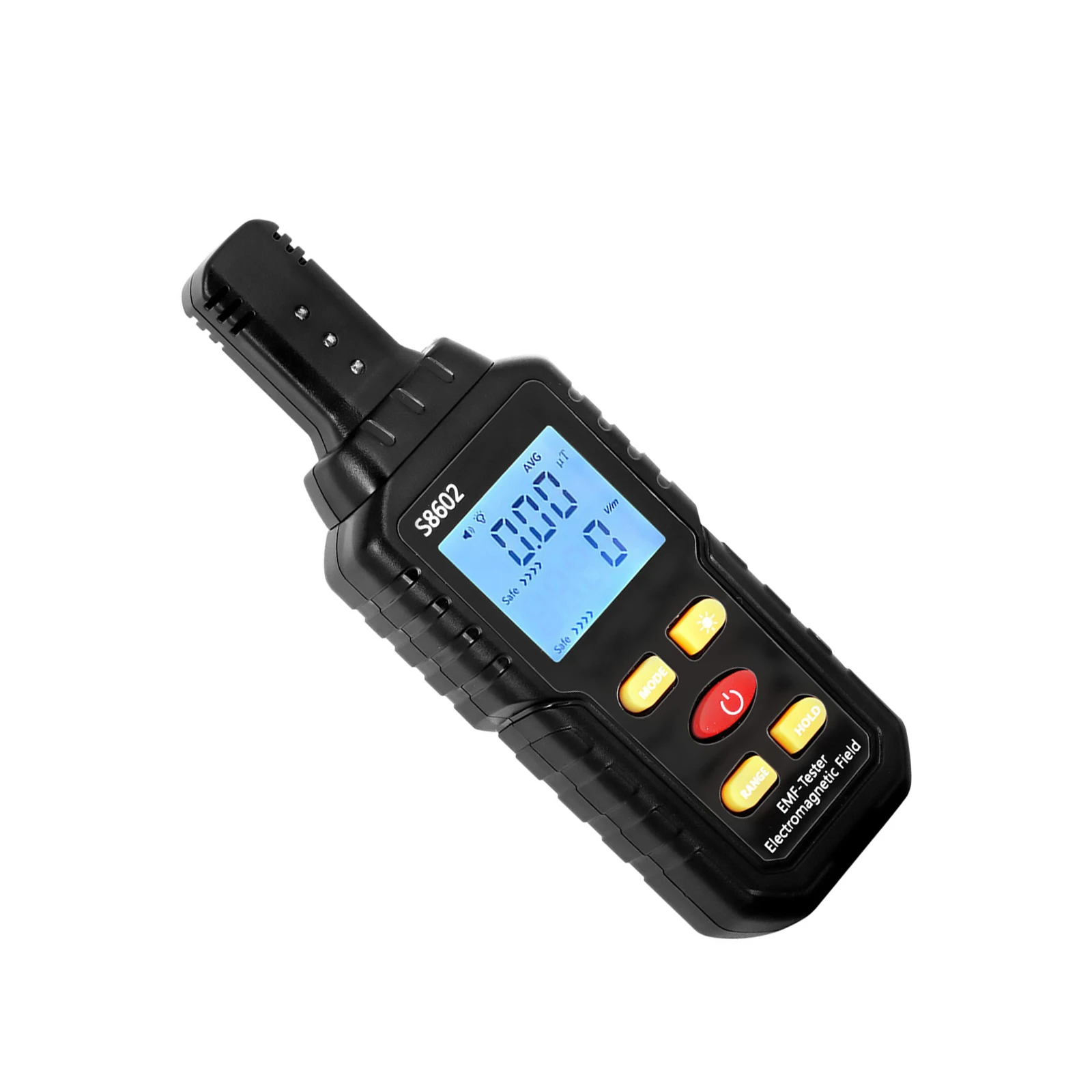 Handheld EMF Meter 3 in 1 Digital Electromagnetic Radiation Tester Electric Magnetic Field Detector Temperature Measure & Alarm