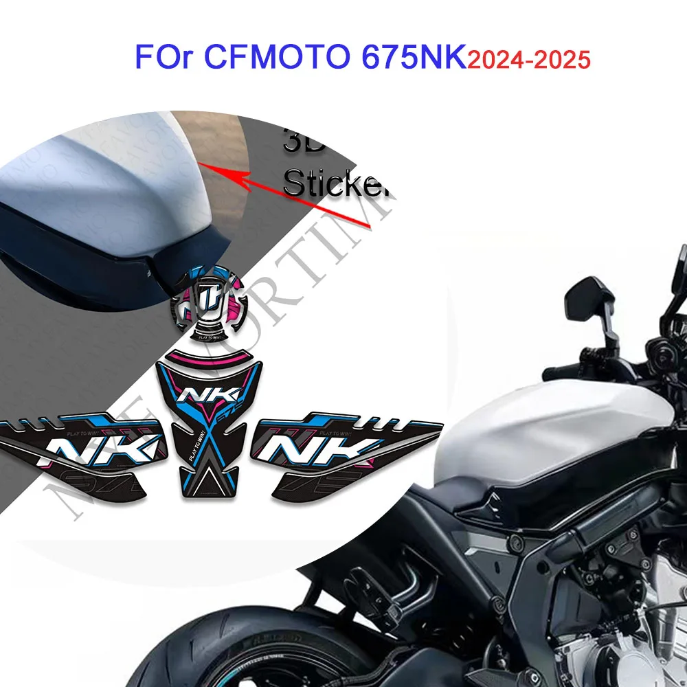 

Motorcycle Tank Pad Side Grips Gas Fuel Oil Knee Protector Stickers Decals CF MOTO CFMOTO675NK 2024 2025 For CFMOTO 675NK