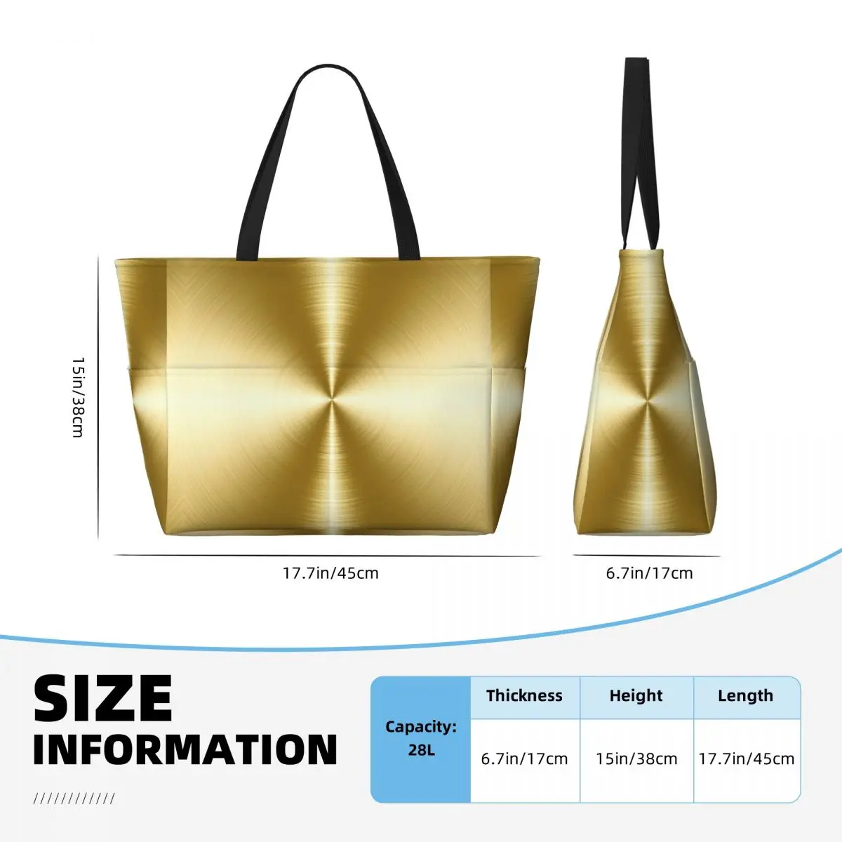 نحى الذهب شعاعي معدن حقيبة حمل على الشاطئ الرياضة رياضة اليوغا واق من المطر كبير حمل حقيبة المرأة حقيبة سفر حقيبة اللياقة البدنية