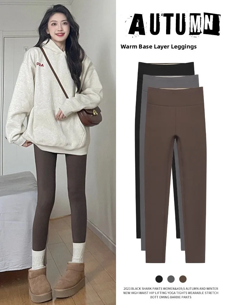 

Женские утепленные флисовые леггинсы с высокой талией для йоги, осенне-зимние, облегающие, повседневные, для города