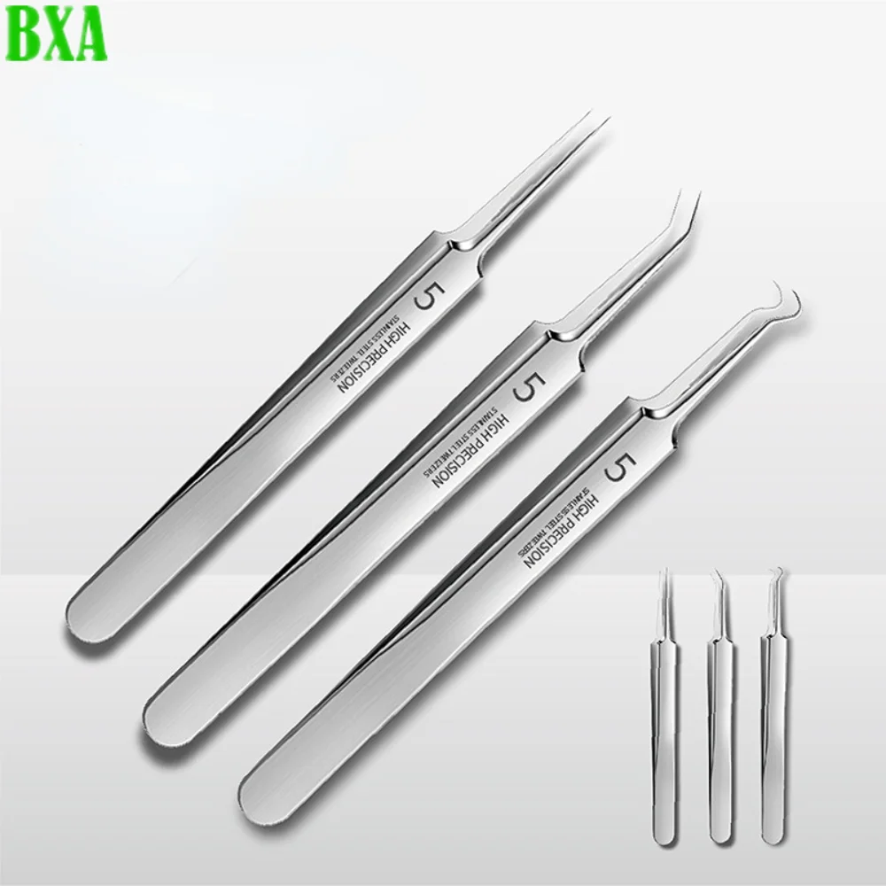 

3PCS Beauty Salon Special Facial Pore Cleaning Acne Wart Skin Care German Ultra-fine No. 5 Cell Pimples Blackhead Clip Tweezers