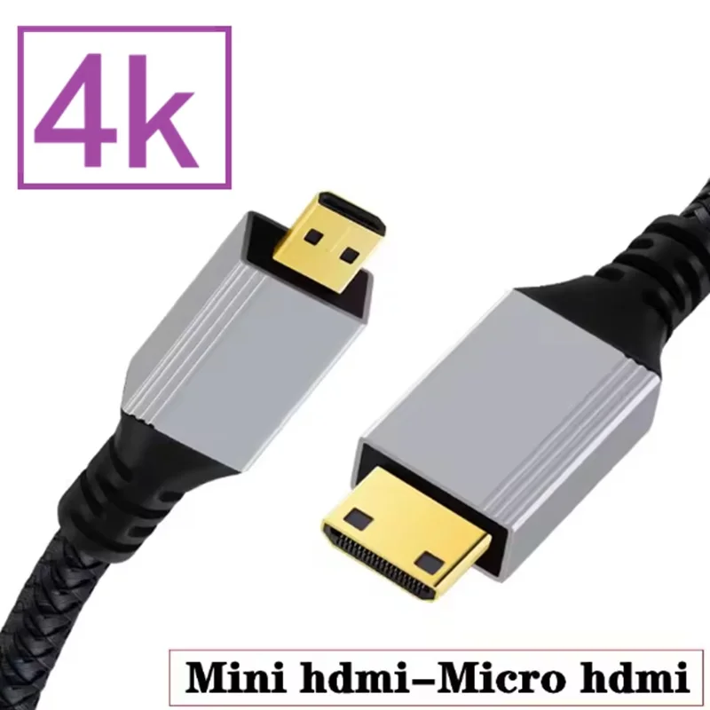 4k Mini HDMI Compatible To Micro HDMI Compatible Male HD Data C To D Mobile Computer High-Definition Tablet Connection Cable