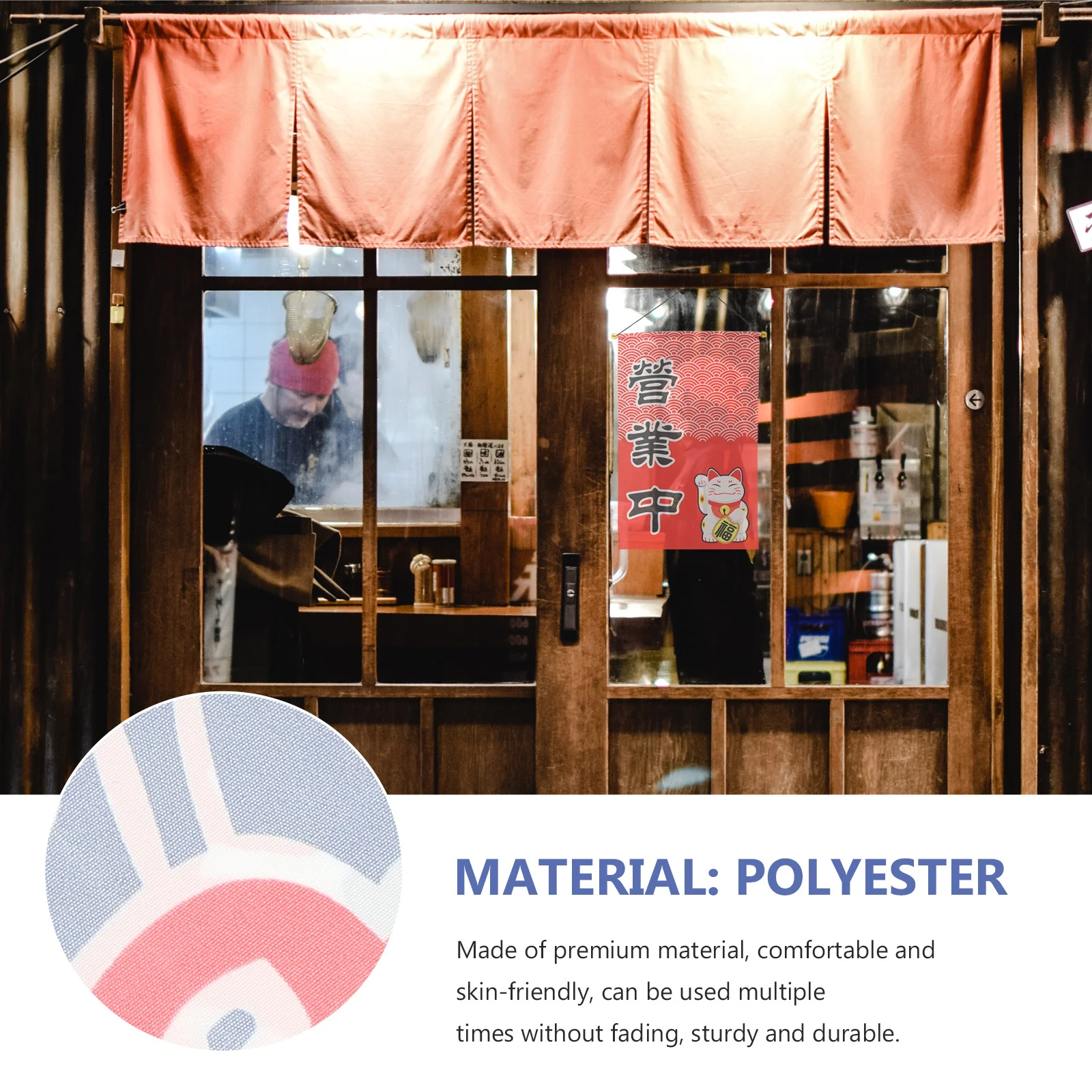 

2Pcs Japanese Food Store Flags Classic Design Restaurant Decors Lightweight Free to Move Multiple Occasions Flags for Room Guys