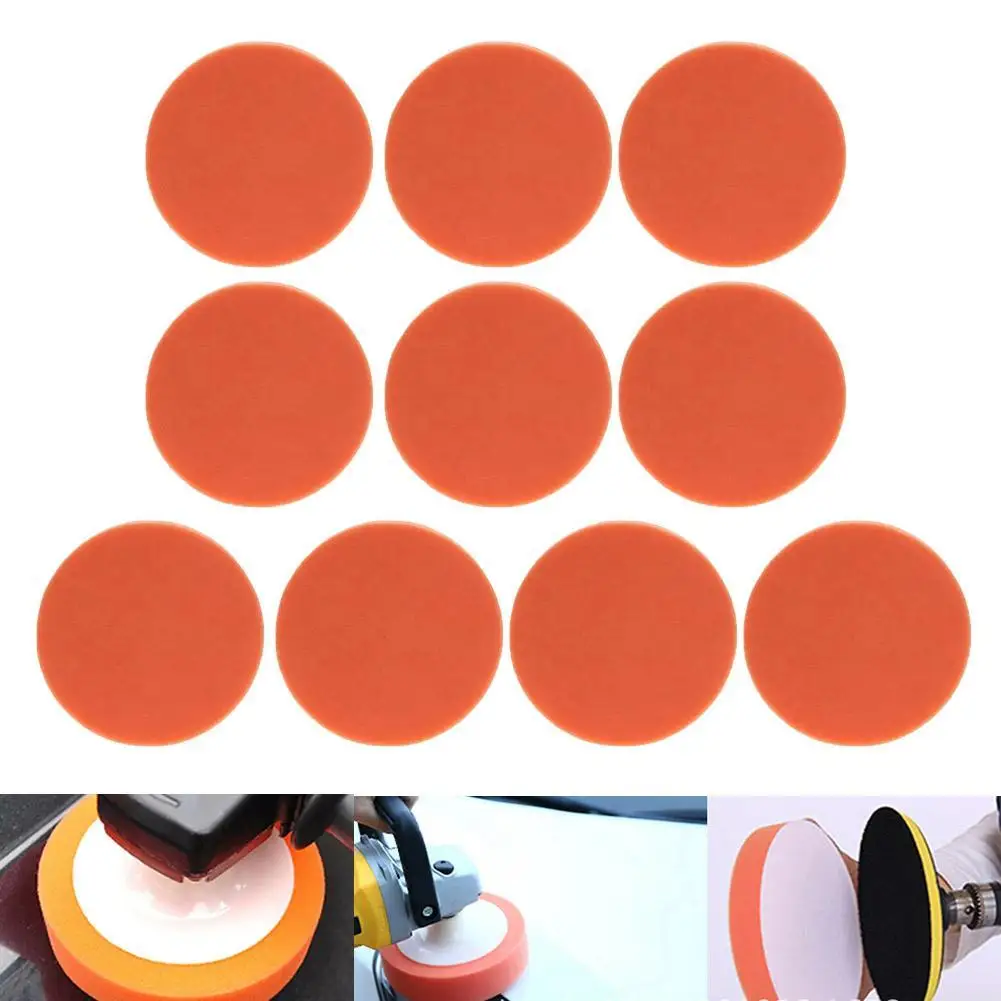 

10pcs 5" 125mm Car Buffing Polishing Pads Flat Foam SPonge Waxing Pad Kit Tool For Car Polisher Buffer Auto Care Buffing Pads