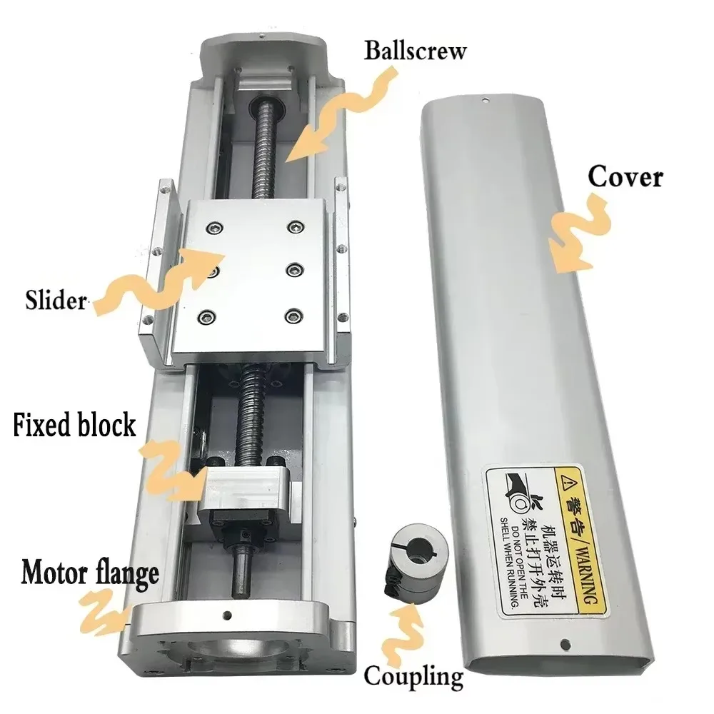 Heavy Duty 120mm/4.7inch Width Fully Enclosed Module Ballscrew Sliding Table 100KG Linear Rail Guide 2xHGH15CA Sliders High Load