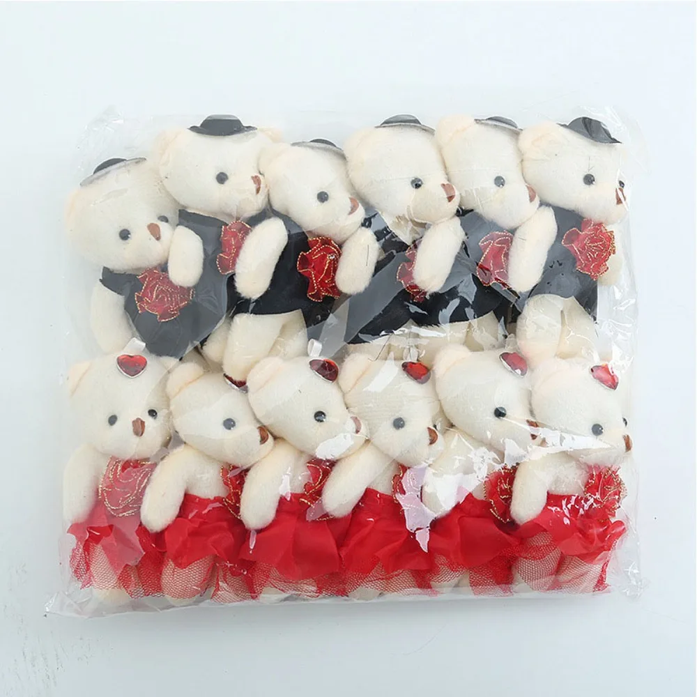 

12pcs/bag Plush Animal Bear Plush Foam Toys Cartoon Diy Mini Bear Flower Bouquet Plush Doll 11cm Cartoon Bouquet Doll