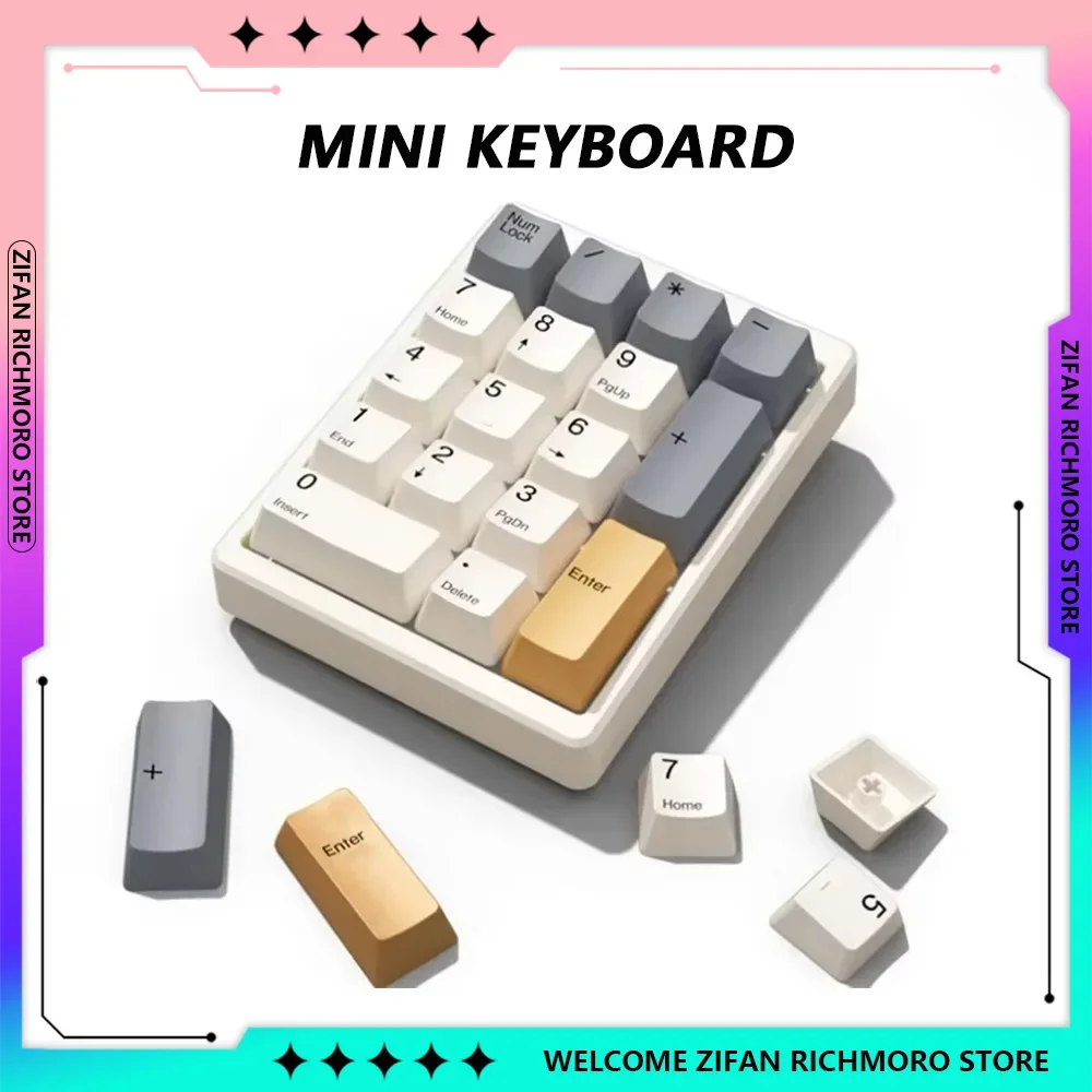 17 Keys Type C Wired Number Pad Mechanical Numeric Keypad Accounting Numpad Gaming Programming Keypads Mini Keyboard Accessories