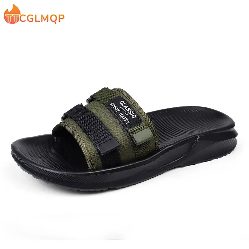 2023 New Men Slippers Summer High Quality Home Flip Flops Outdoor Non-slip Beach Slippers Casual Sandals Men\'s Shoes Water Shoes