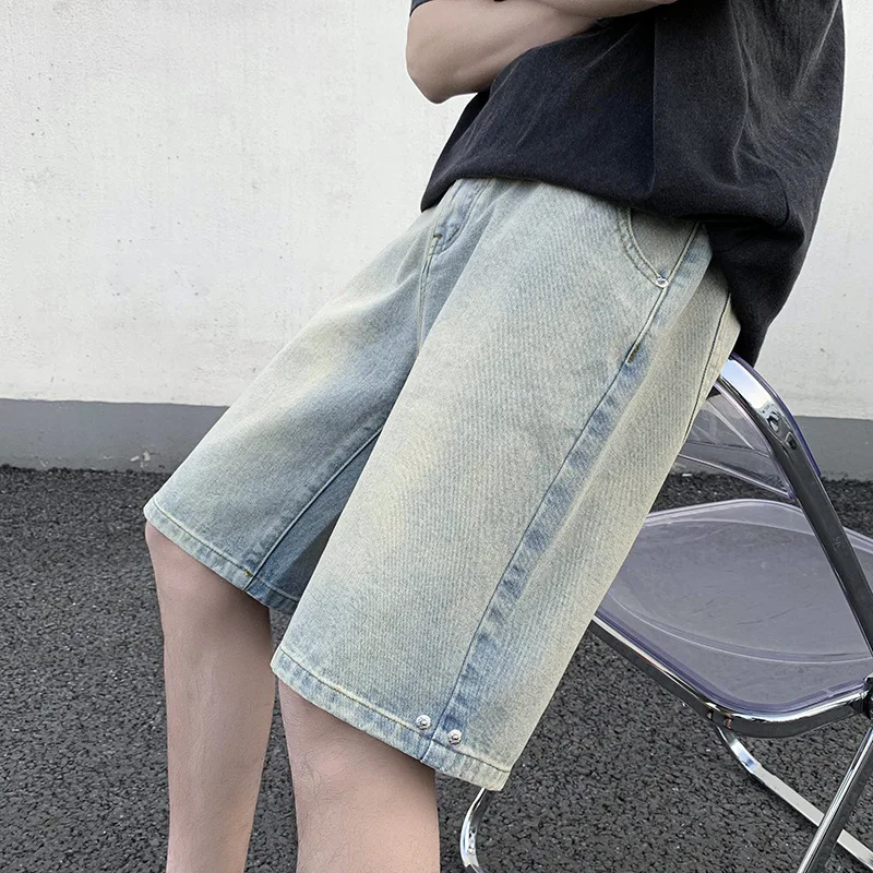 

Summer American High Street Rivet Personality Shorts Men Loose Straight Trendy Ins Five-Point Shorts
