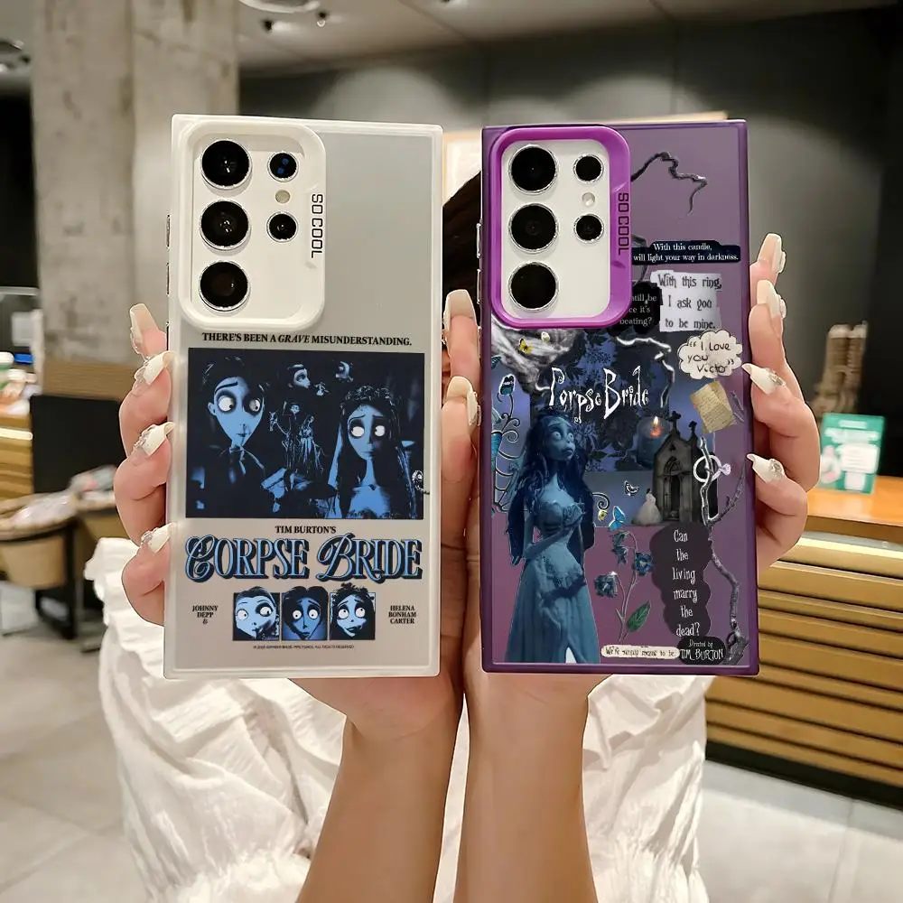 Coque de téléphone c-corpse BrideS Terror, étui en Silicone argenté pour Samsung Galaxy S25 Edge S24 S23 S22 S21 S20 Ultra Funda