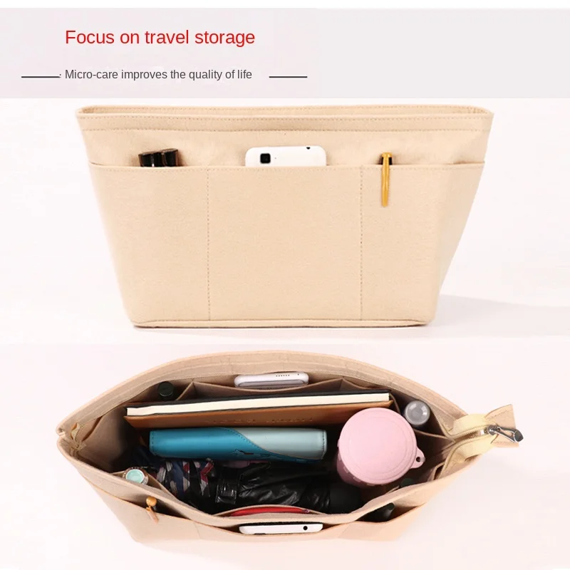 Felt Organizer Insert Women's Tote cosmetic Bag Female Makeup Perfect For Neverfull Handbag