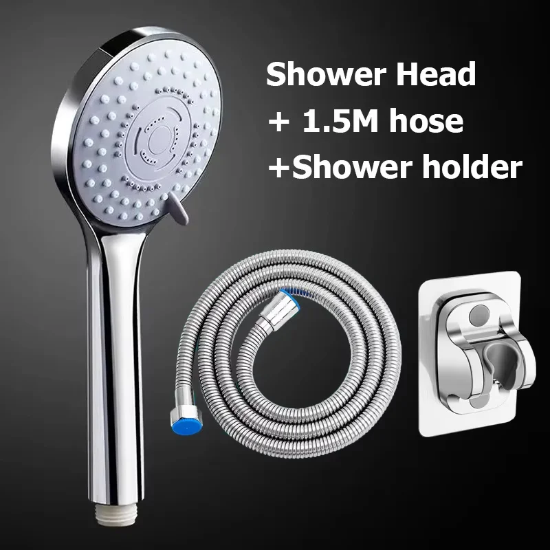

5 Modes High Pressure Shower Head Set Rainfall Handheld Sprayer Nozzle Shower Head With Hose Bracket Bathroom Faucet Accessories