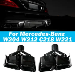 For 2011-2018 Mercedes-Benz CLS-Class W218 Exhaust Pipe Upgrade CLS AMG 63 Quad Out Square Muffler Tip Nozzle