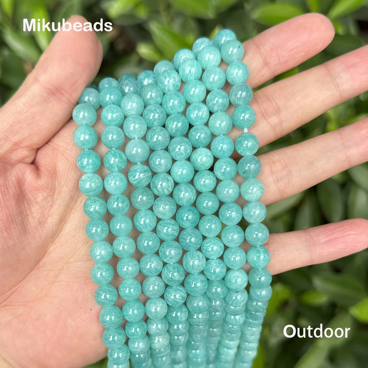 Wholesale Natural 6mm 8mm Mozambique Amazonite Smooth Round Loose Beads For Making Jewelry DIY Necklace Bracelet Mikubeads