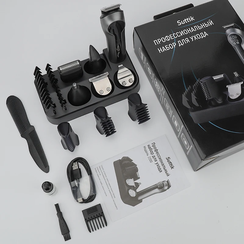 6-in-1 Multi-function Hair Clipper With Digital Display and High Power Nose Hair Shaving Kit Cutting Machine Men's Personal Care