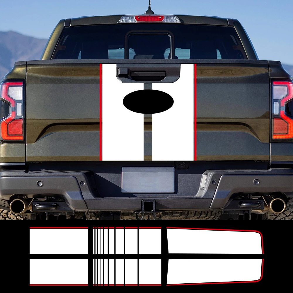 

Car Engine Cover Vinyl Car Hood Bonnet Stripes Sticker Roof Trunk Graphcis Decal For Ford Ranger Raptor 2015-2022 Accessories