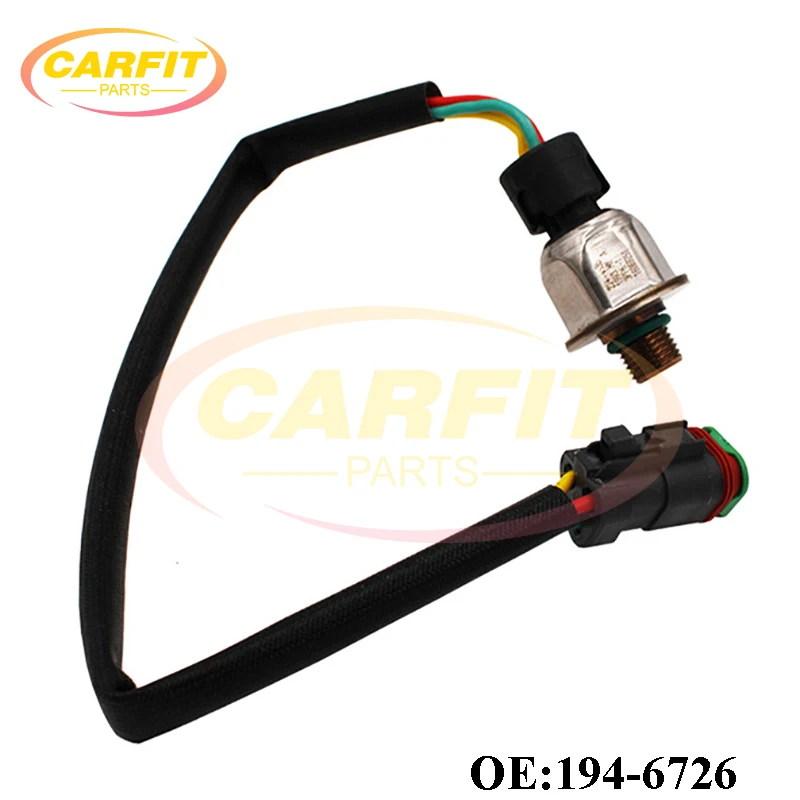 New OEM 194-6726 224-4536 3PP6-1 Fuel Rail Pressure Sensor For Caterpillar 325C 330C D6R II CAT Engine C9 3126E C15 MXS BXS NXS