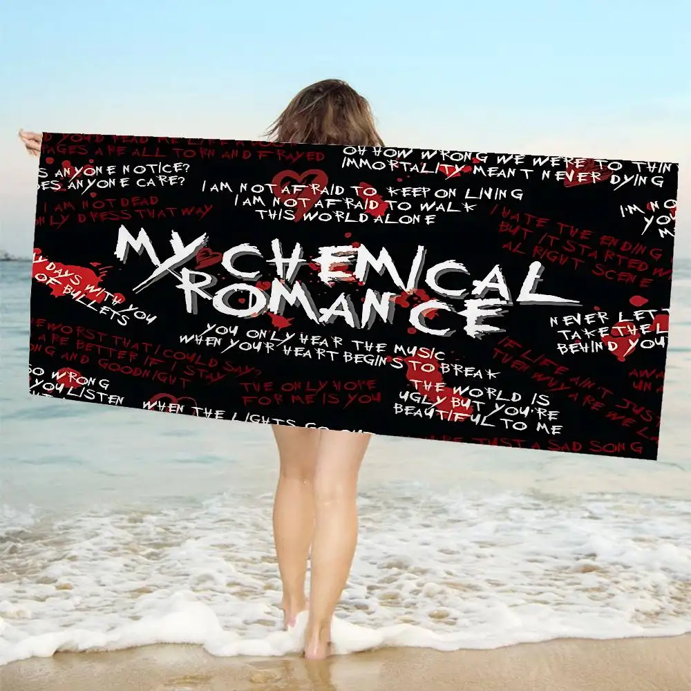 My Chemical Romance Rock Band Anime Beach Swimming Towel Soft Absorbent Washcloth Children's Gifts for Kids Travel Camping Gym