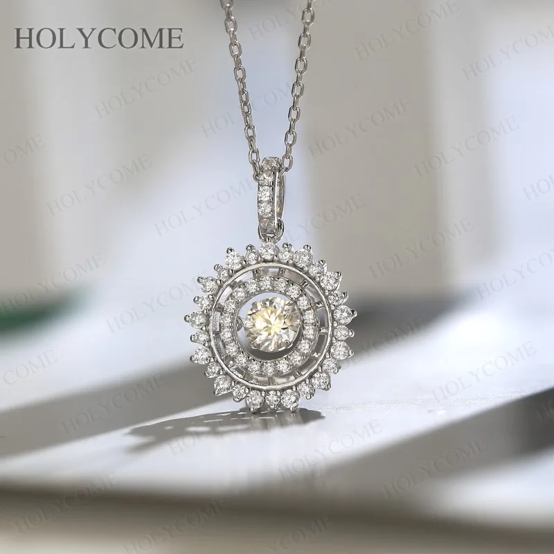 

Ожерелье из стерлингового серебра 925 пробы с муассанитом 5 мм, 0,5 карата, круглое для женщин, ювелирные изделия, 100% настоящая серебряная цепочка, подарок на годовщину свадьбы, подвески