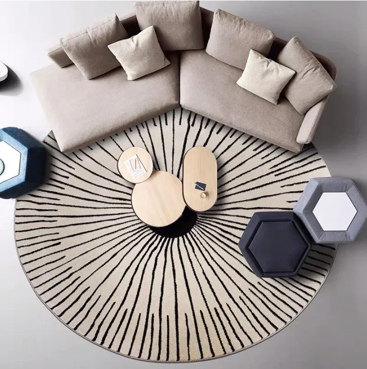 Round Rug,  Circular Floor Carpet for Living Room or Bedroom, Elegant Home Decor Statement