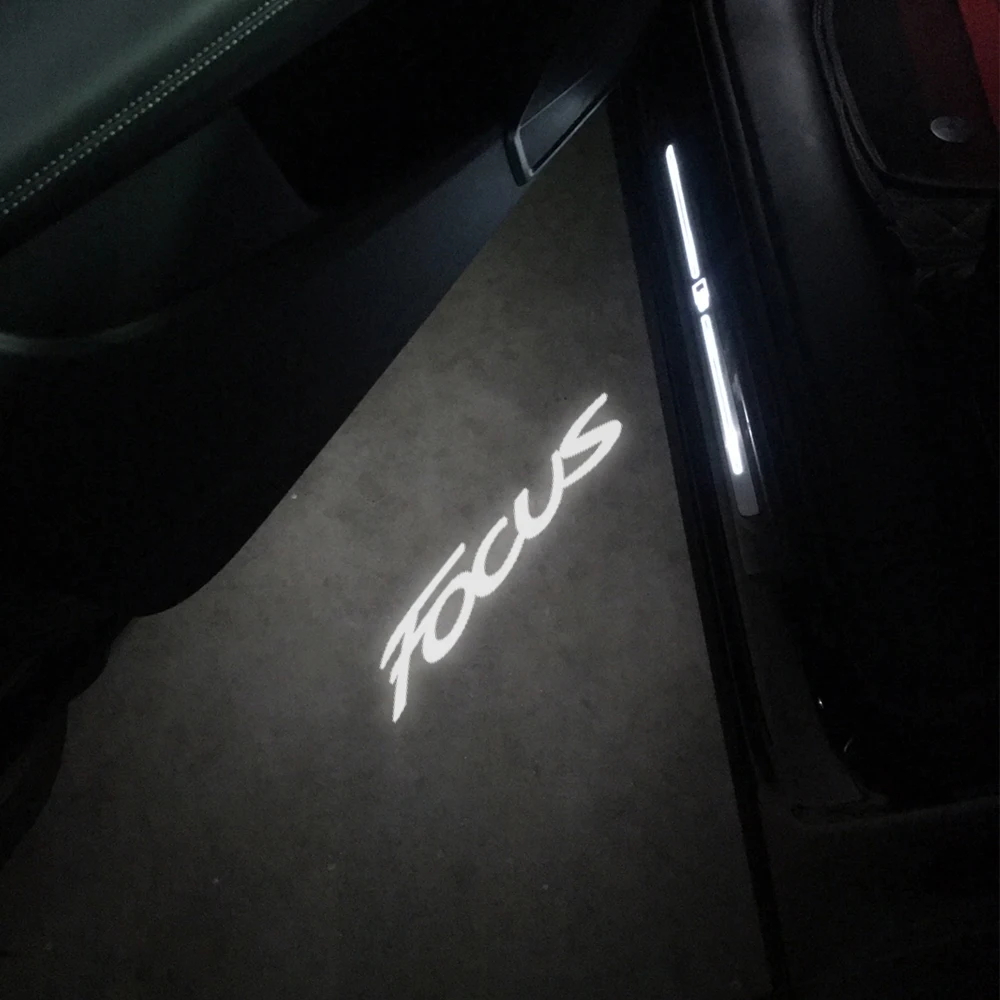 2X LED Car Door Light For Ford Focus 3 MK3 2011 2012 2013 2014 2015 2016 2017 2018 ST Line STLine Projector Sticker Accessories