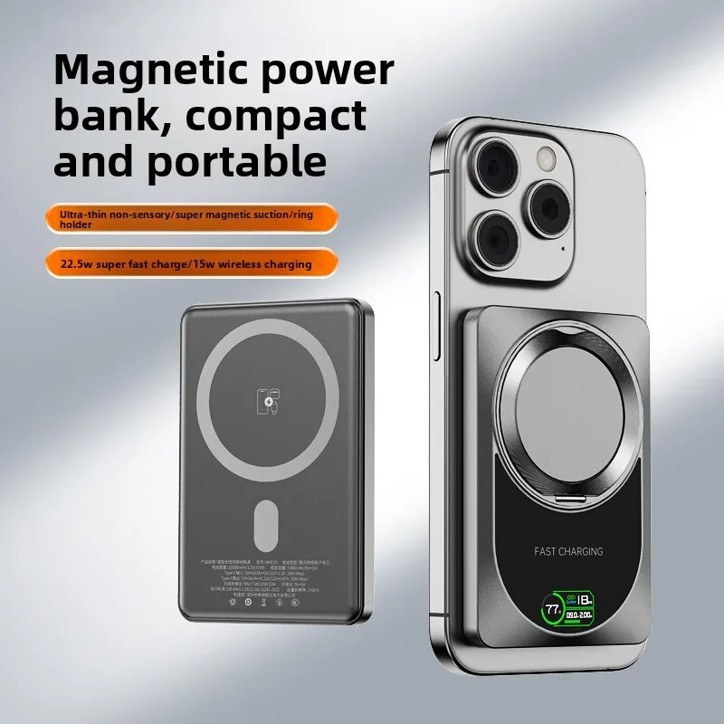 

PD 20W Magnetic Power Bank 10000mAh 15W Wireless Portable Charger with Stand Powerbank for Magsafe for iPhone 16 15 Pro