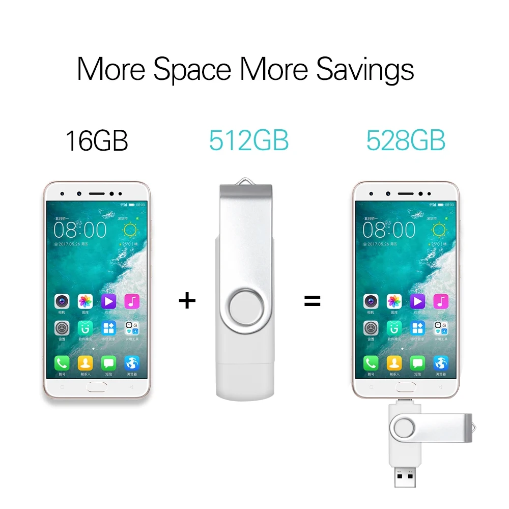 USB 3.0 Bút 128GB OTG Usb Thẻ Nhớ 64GB Pendrive Usb Loại C Flash Bút 256GB Với Loại-C Adapter Tùy Chỉnh Logo