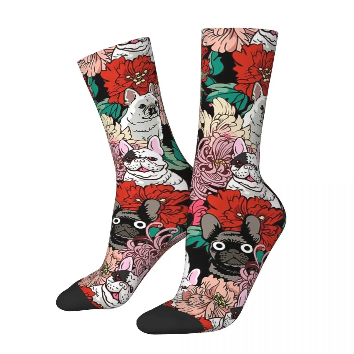 Calcetines de Bulldog Francés, medias absorbentes de sudor, Harajuku, accesorios largos para todas las estaciones, regalo de cumpleaños Unisex