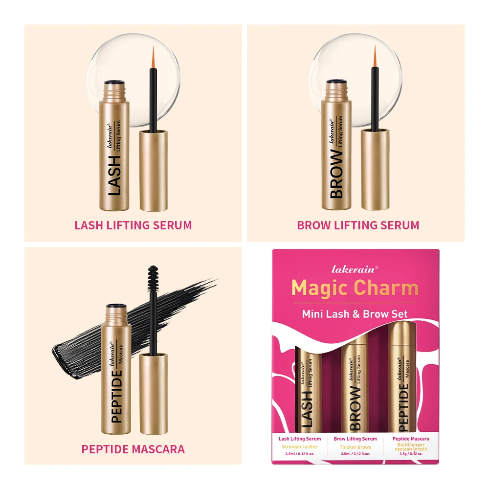Lash & sobrancelha conjunto sobrancelha crescimento soro peptídeo rímel realçador olho lash mais grosso nutrir cílios mais longos kit de maquiagem dos olhos