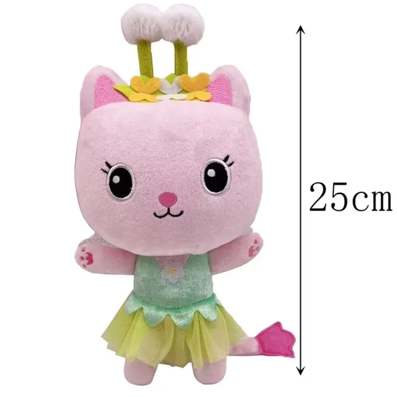 Casa de muñecas Kawaii Gabby de 25cm y 8 piezas para niños, de dibujos animados muñeco de peluche, sirena, gato, regalo de Navidad