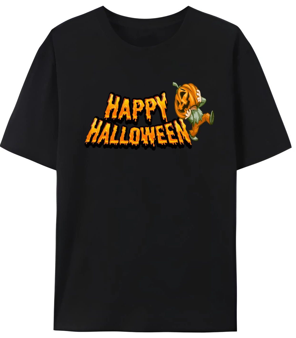 

Happy Halloween Letter Printed T-shirt Men New In Tops And T-Shirts Luxury Designer Oversized Graphic Clothes