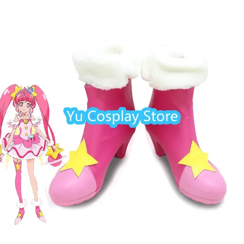 

Yu-Cosplay KiraKira Cure Star Hoshina Hikaru Cosplay Shoes PU Leather Shoes Cosplay Prop Halloween Carnival Boots Custom Made