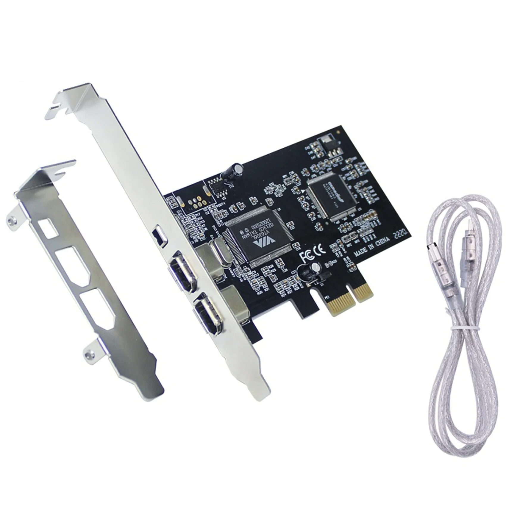 بطاقة Firewire فعالة من PCI-E إلى 1394، PCI-Ex1 إلى IEEE 1394 بطاقة Firewire ذات 3 منافذ، تدعم دقة 1440X1080، مع كابينة 0.8M 1394