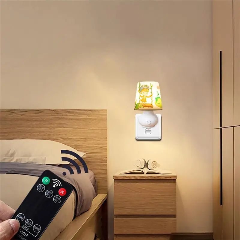 Led Night Light Beside Lamp With Remote Control Dimmer Baby Nightlight With Timer For Children Bedroom Passageway