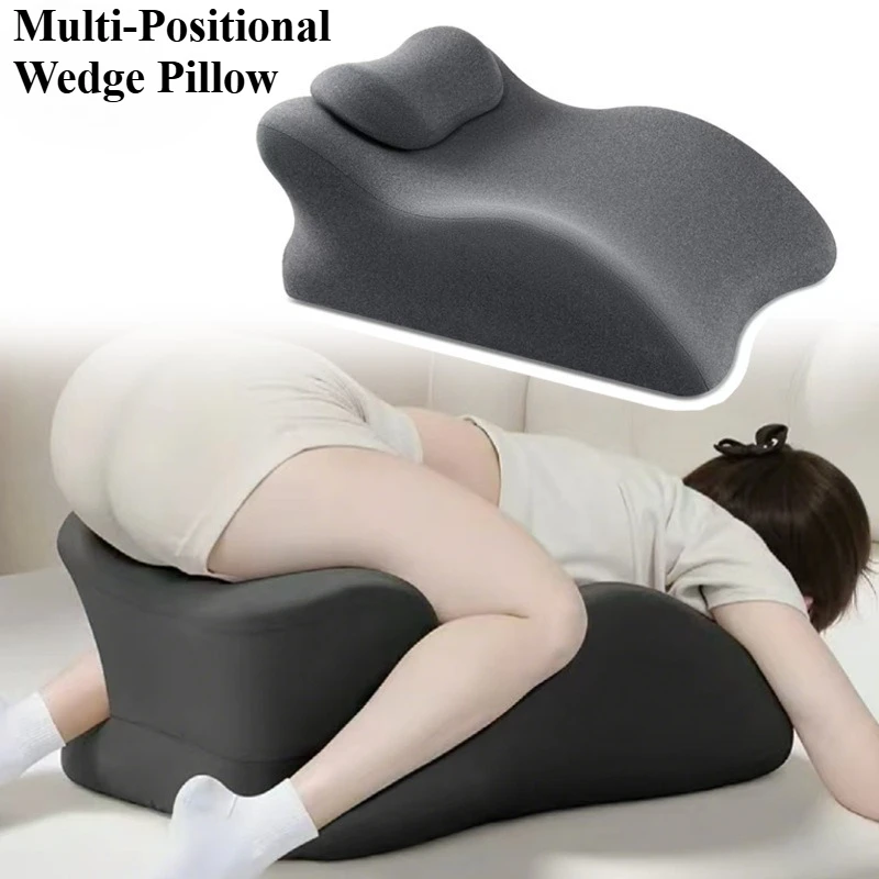 

Bed Multifunctional Ergonomic Wedge Pillow with New Prone Position for Reading, Unique Curved Design, with Washable Cover