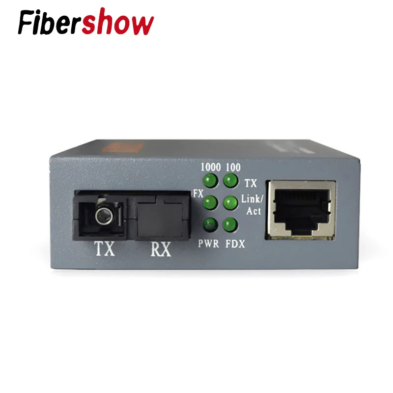 1000M Gigabit Fiber Optical Media Converter HTB-GS-03 Single Fiber SC Port External Power Supply 10/100/1000M