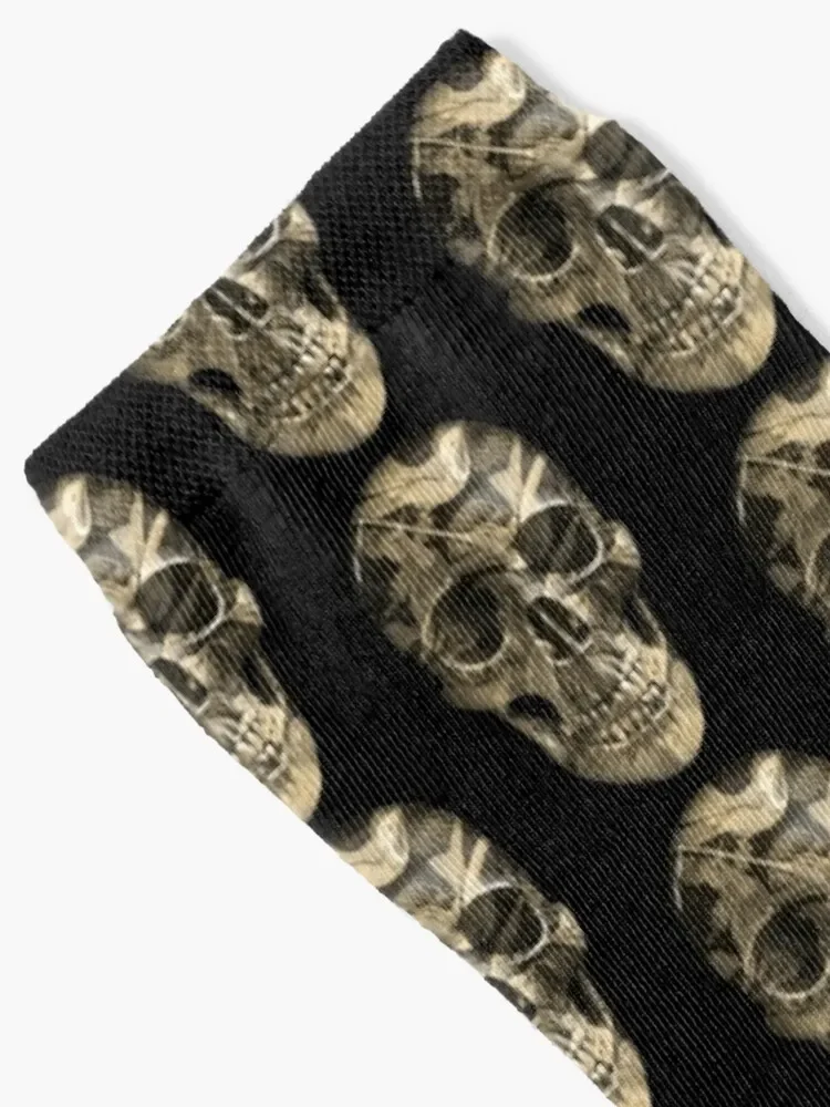 Painted Skull - Humming Birds- Antiqued Socks sport Stockings compression kawaii Designer Man Socks Women's