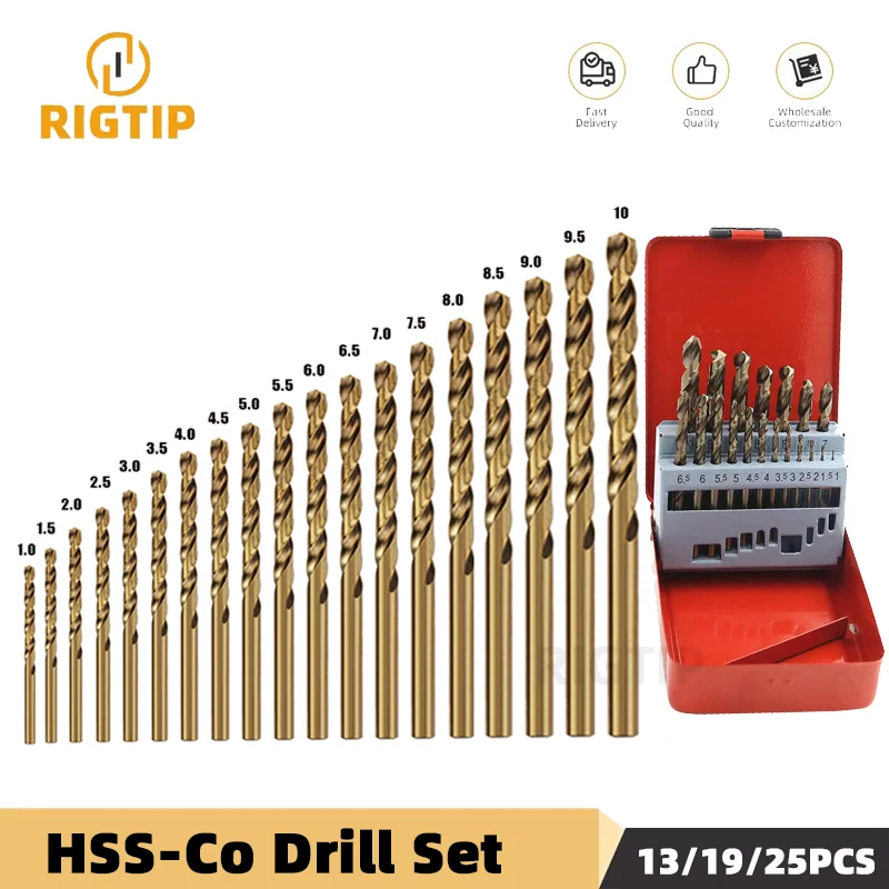 Cobalt High Speed Steel Twist Drill Bit M35 Stainless Steel Tool Set Of Drills Accessories For Metal Stainless Steel Drilling