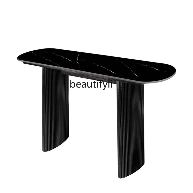 

ss25 Simple modern marble entrance table Italian style, against the wall Hotel aisle case entrance end view table